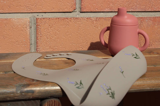 Bavoir en silicone Shayan Lavandes - argile