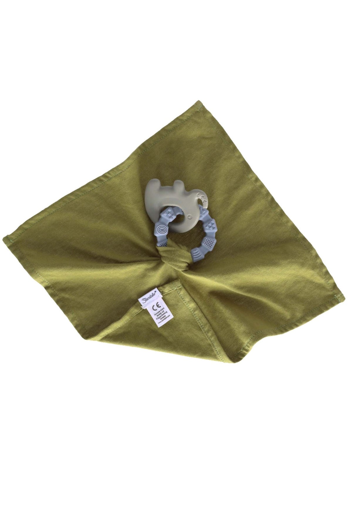 Doudou Éléphant Eddy avec anneau de dentition - vert – vue 4