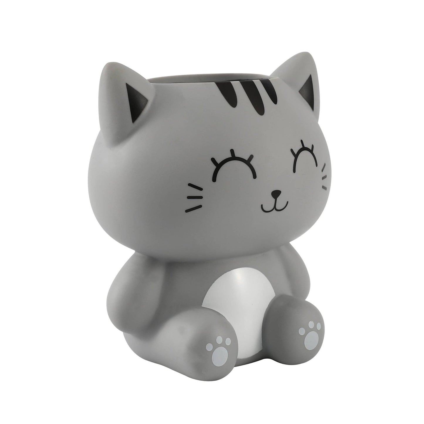 3D Grey Cat Pen Holder