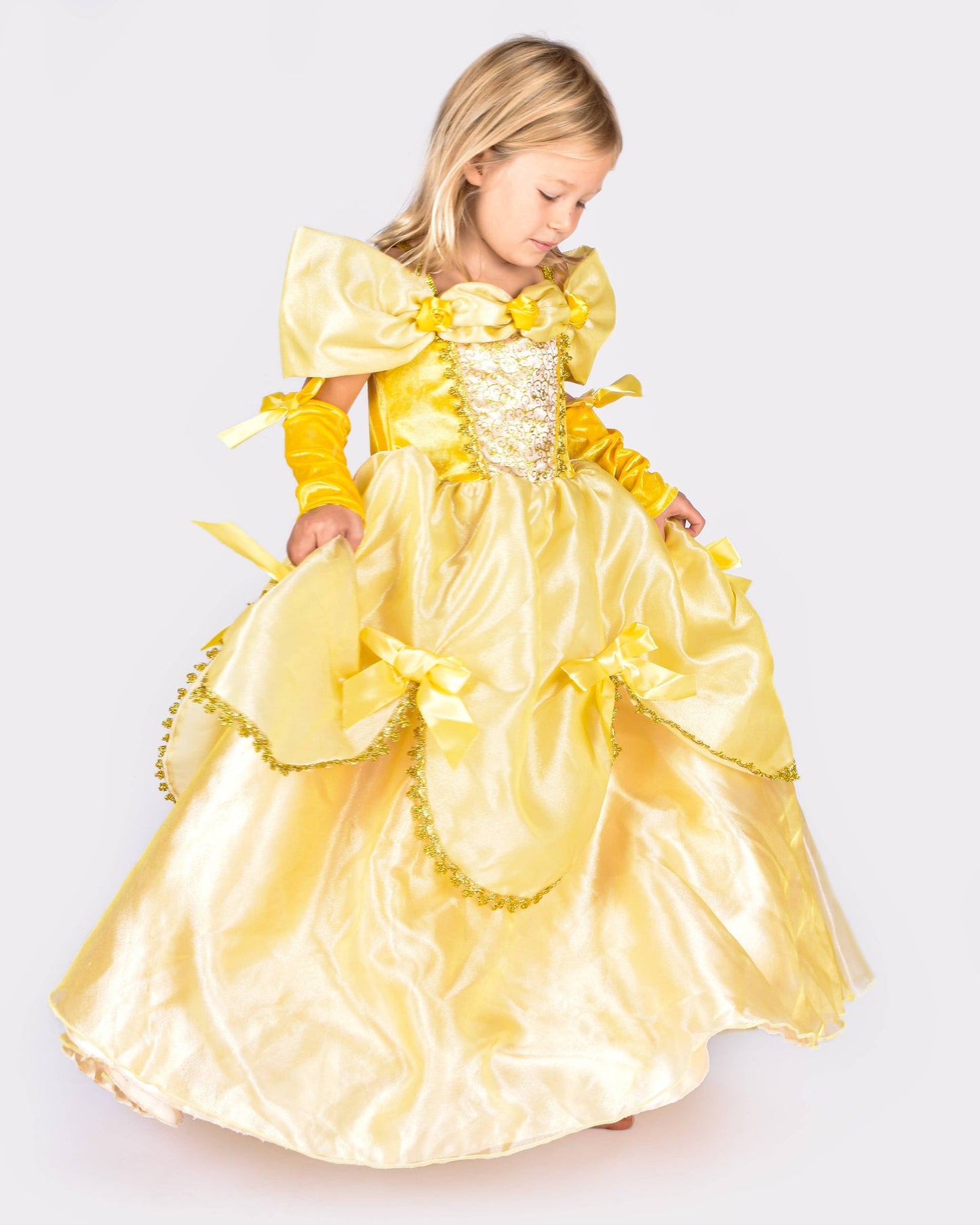 Gelbes Kleid W. Acc. Belle 98-104 Gr. 2-4 Jahre