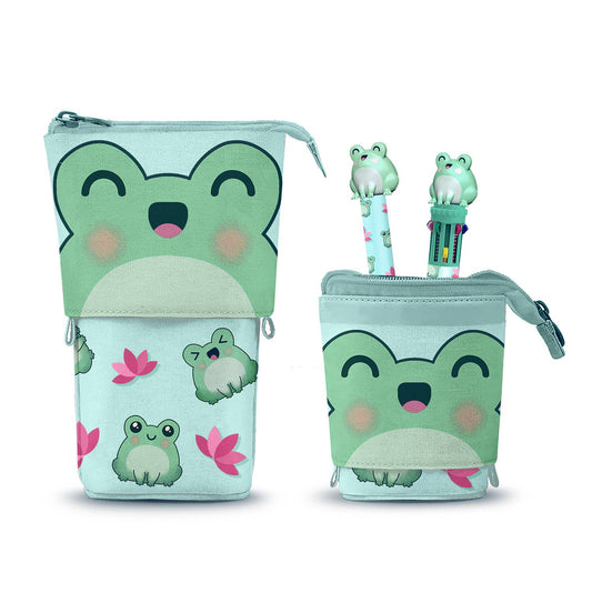 Trousse Cute + Stylo 10 Couleurs + Stylo Gel Effaçable Oh My Pop! « Froggy »