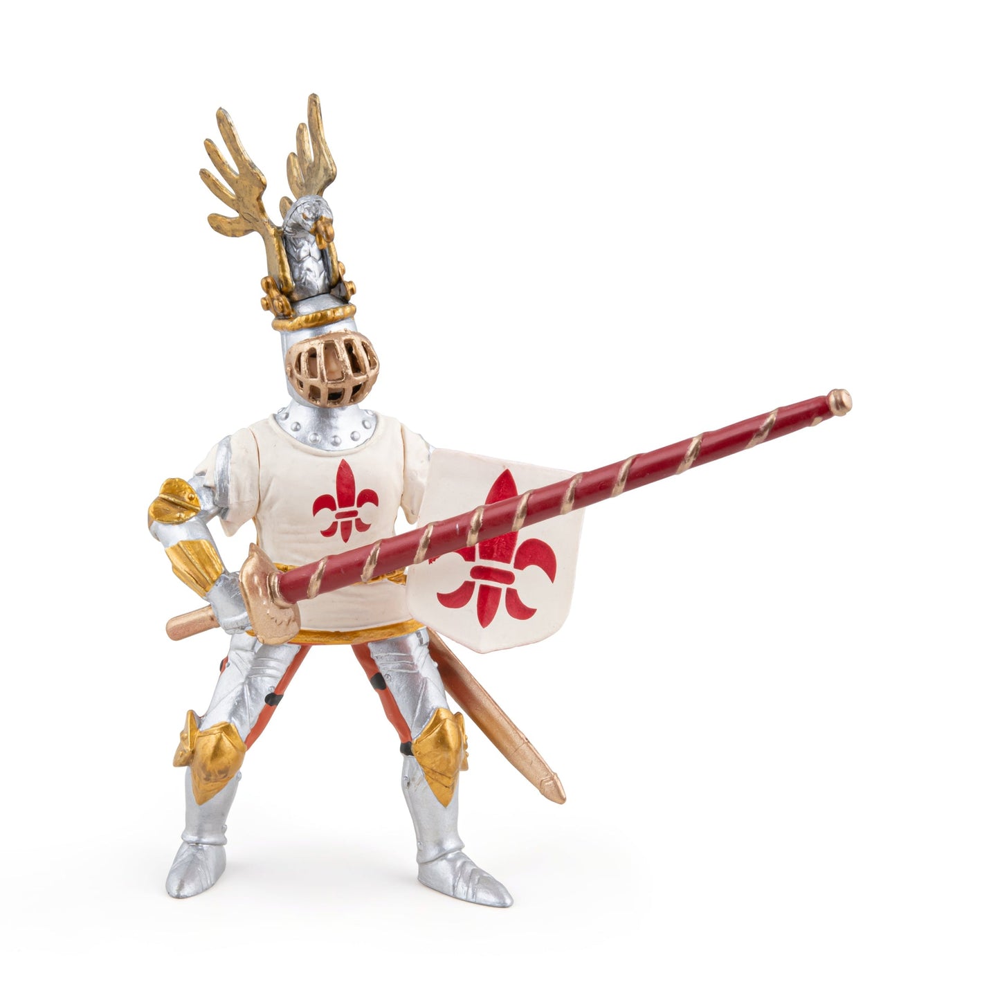 Figurine Chevalier blanc fleur de lys Papo - personnage médiéval