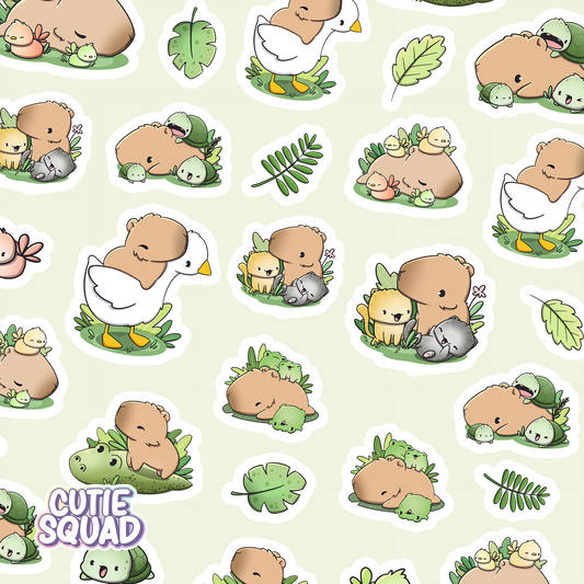 Capybara und Freunde Stickerbögen