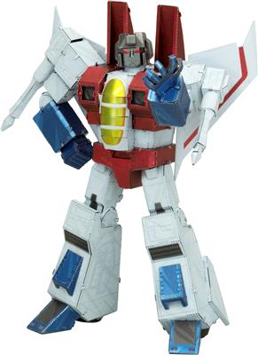 MetalEarth: TRANSFORMERS/STARSCREAM 9x5,2x9,5cm, maquette 3D en métal avec 3 feuilles, sur carte 12x17cm, 14+