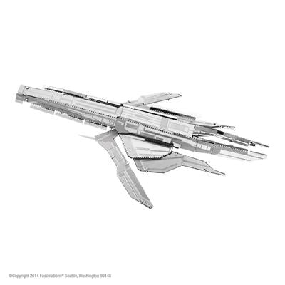 MetalEarth: MASS EFFECT/TURIAN CRUISER 10x6.7x3.3cm, maquette 3D en métal avec 1 feuille, sur carte 12x17cm, 14+