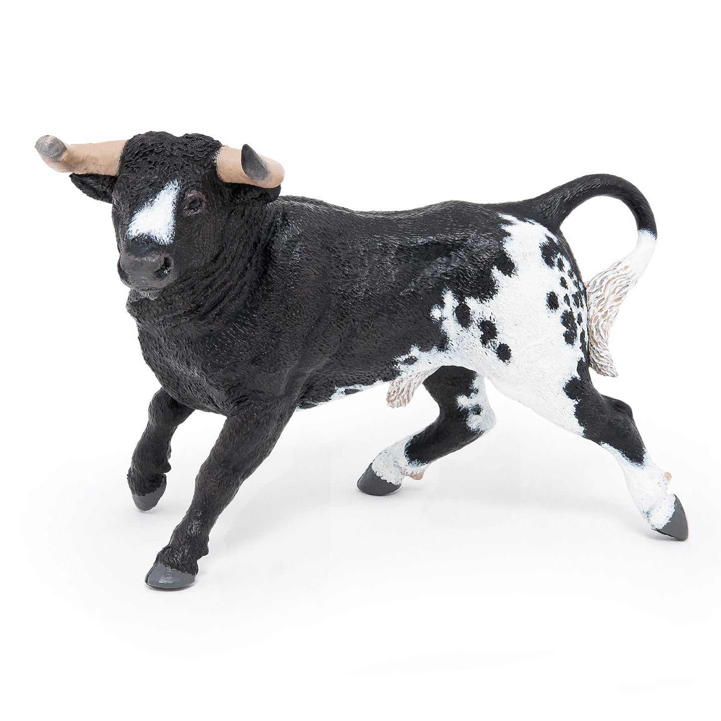 Figurine Taureau espangol noir et blanc
