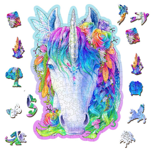 Puzzle en bois Licorne élégante 150 pièces Wooden.City