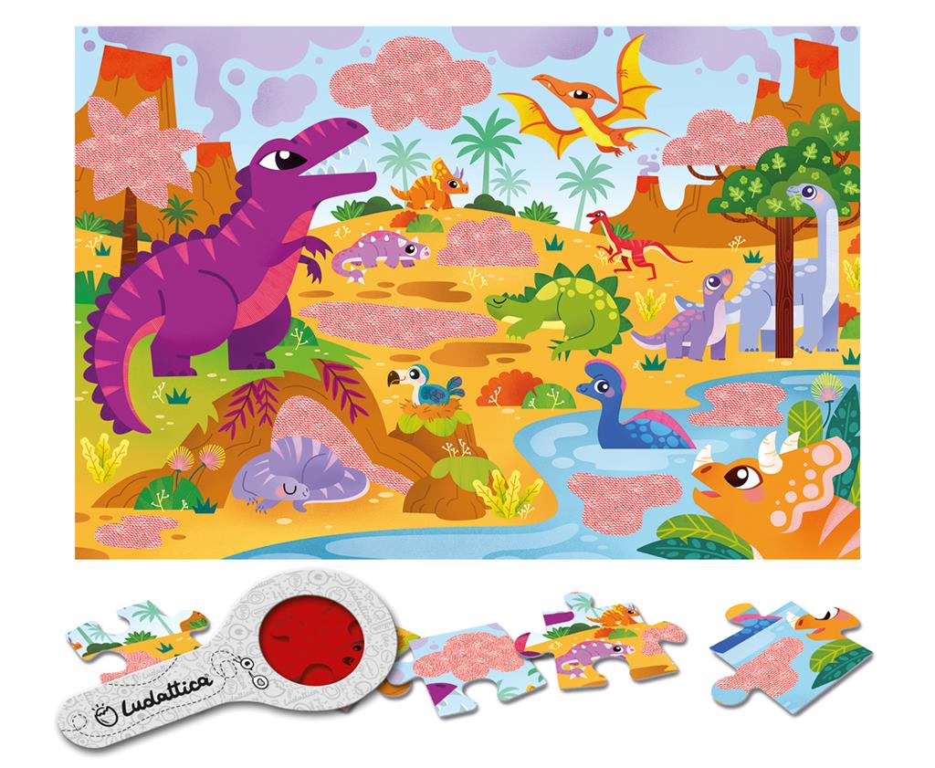 Puzzle Dinosaures 24 pièces Ludattica - boîte et visuel