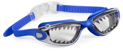 Bling2o LUNETTES DE NATATION: JAWSOME - Requin de Récif Royal, bleu, silicone, sangle réglable, Protection UV à 100 %, anti-buée, en boîte de rangement transparente, 6+