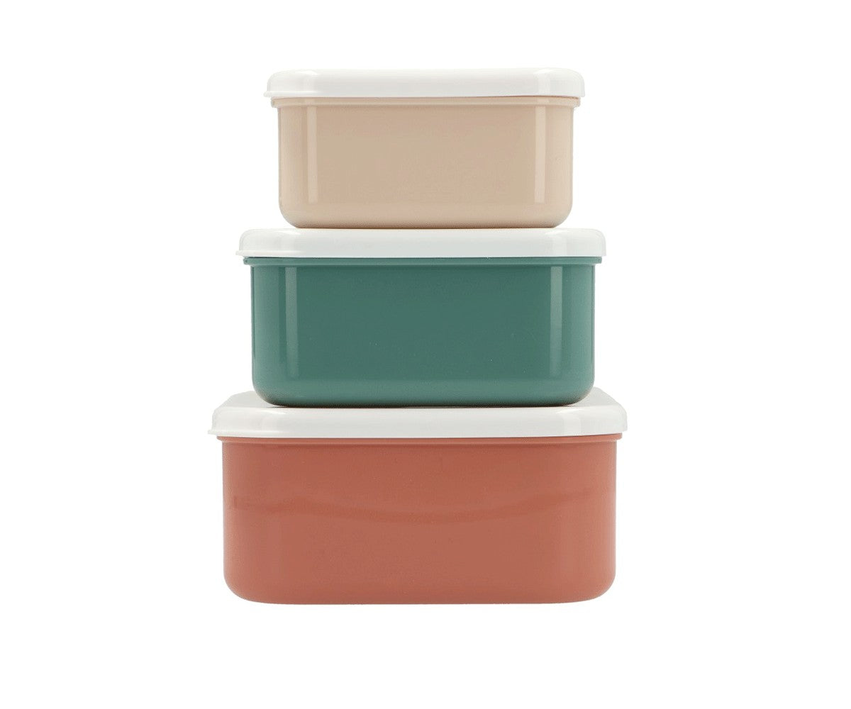 3 Lunchboxen mit geometrischem Naturmotiv