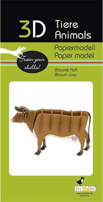3D-Papiermodell - Braune Kuh