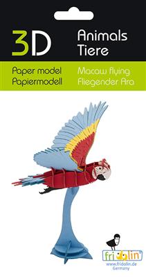 3D-Papiermodell - Fliegender Ara