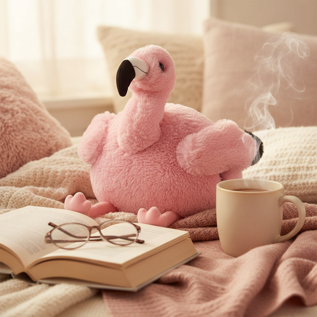 Peluche Chauffe-Main - Flamant – vue produit 2