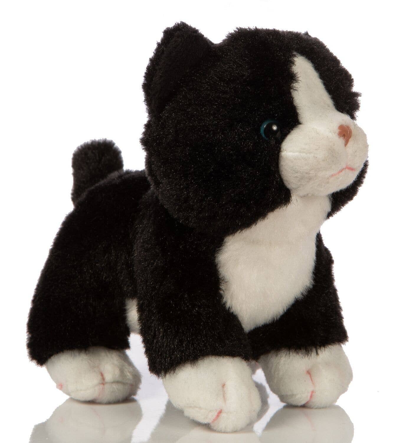 Baby cat plush (black and white), standing