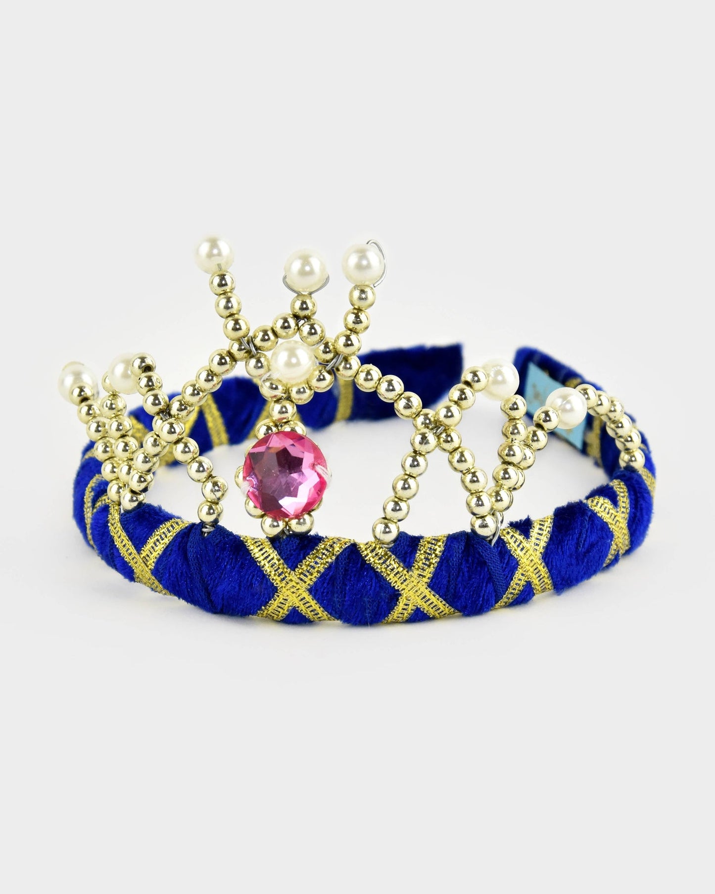 Stirnband aus blauem Samt 14 cm