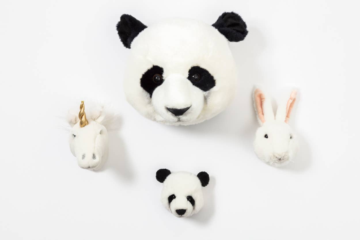 Mini Wall Decor Plush Animal Heads: Set