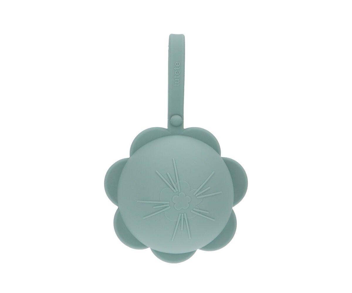 Porte-sucette en silicone Fleur sauge clair - vue 4