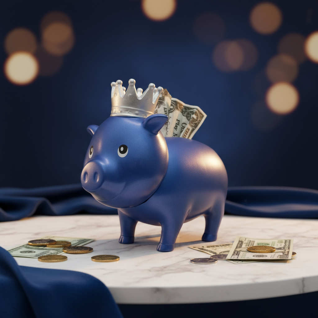 Cochon Diamant Bleu Couronne - vue 9