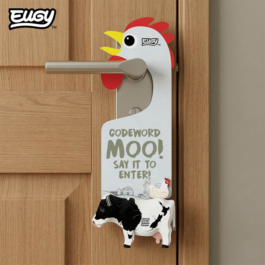 Maquette 3D EUGY D079 Accroche-porte Vache Holstein – mise en scène – photographie 2