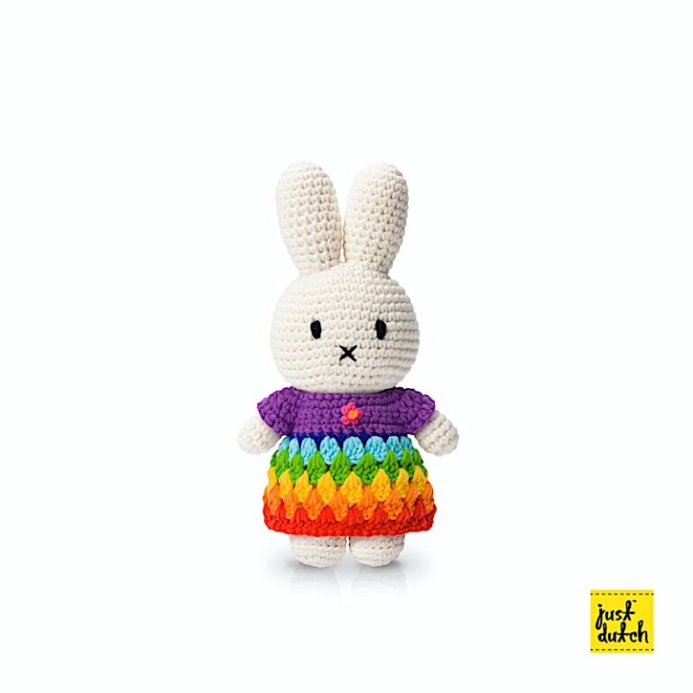 Peluche en Crochet Miffy - Robe Rainbow