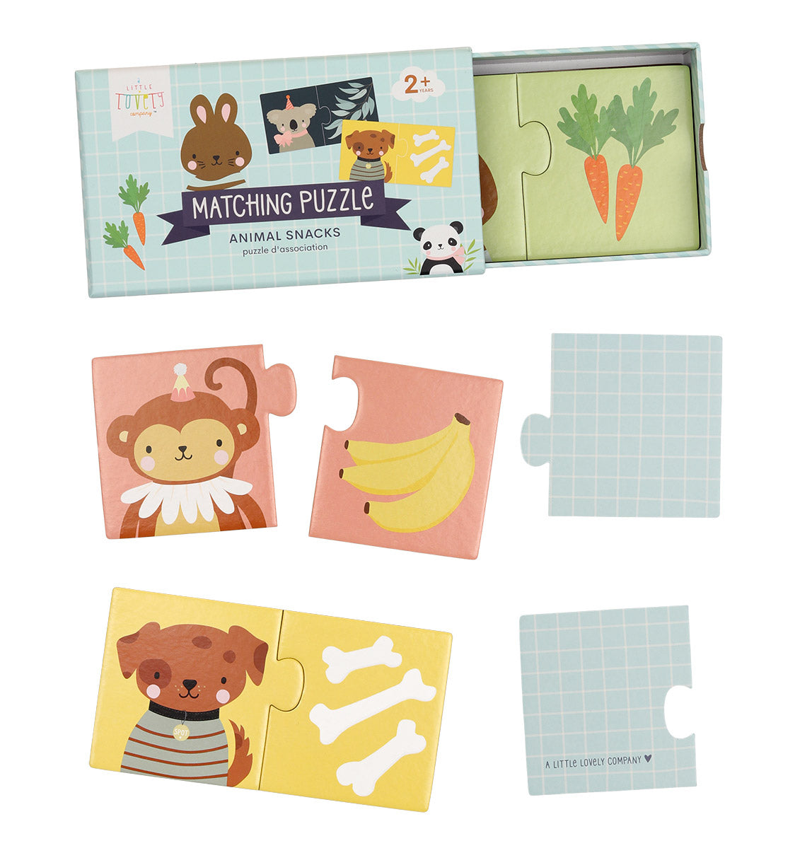 Puzzle d’association - Animaux gourmands – vue 6 – A Little Lovely Company