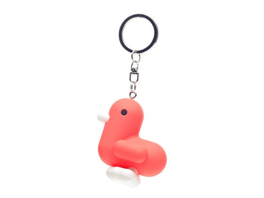Neon Red Duck Keychain