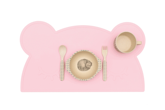 Set de Table en Silicone Ours Powder Pink