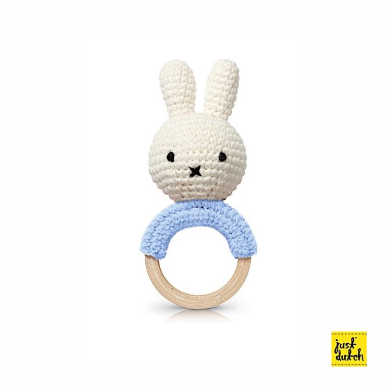 Hochet en Crochet Miffy - Bleu pastel