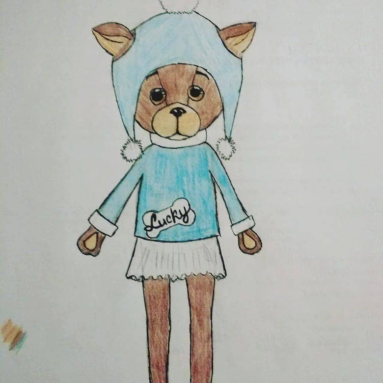 Lucky Kiki Hundepuppe: Zärtlicher Blick – 38 cm