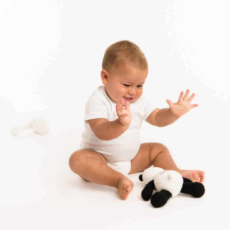 Gehäkeltes Plüschtier – Schwarzer Panda