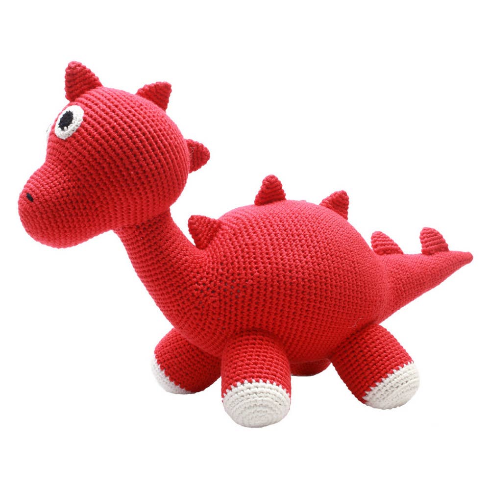 XXL crochet dinosaur comforter - Red