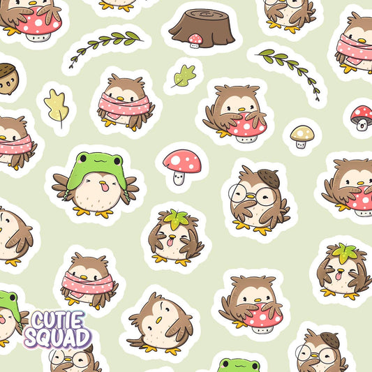 Owlbert-Stickerbögen: Herbst-Edition