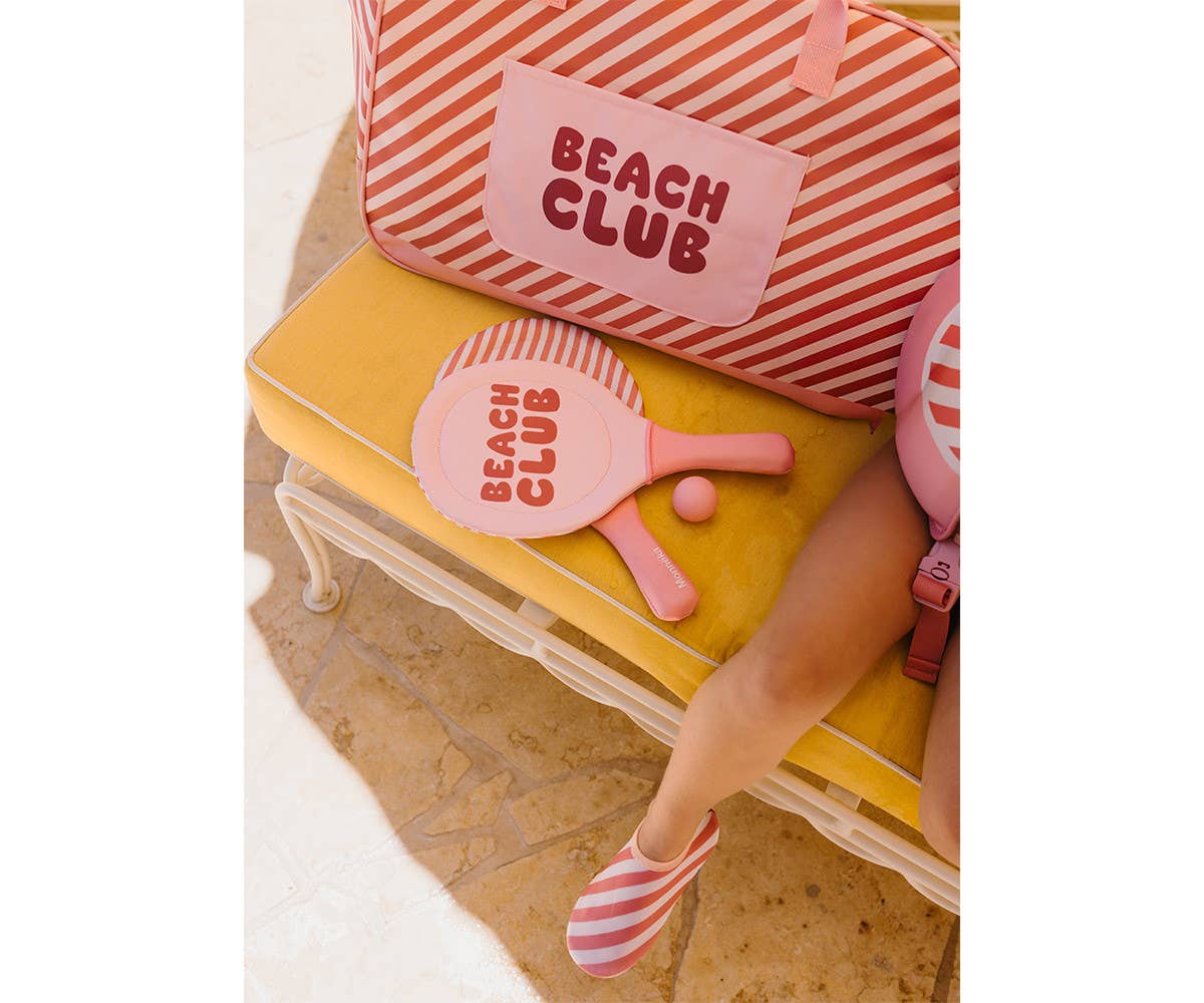 Neopren-Strandschläger Stripes Bloom & Blush mit Ball