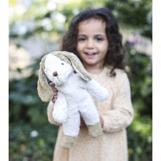 Stofftierhund, klein | Weiß & Beige