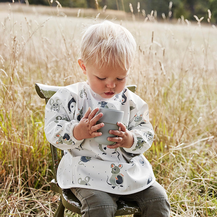 Forest Mouse long sleeve bib