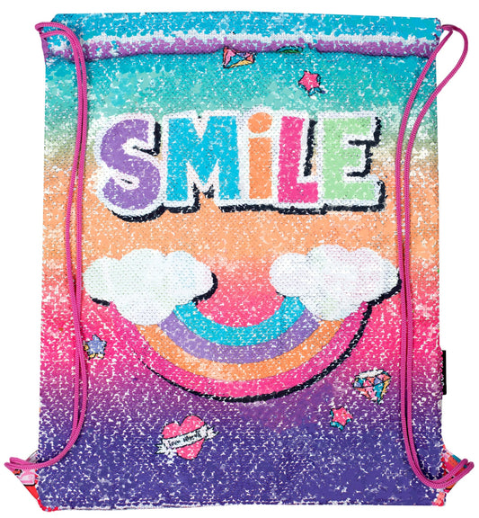 À sequins Drawstring Sac à dos – Good Vibes
