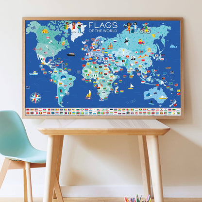 Flaggen – Aufkleberposter – Montessori-inspirierte Entdeckungsreise