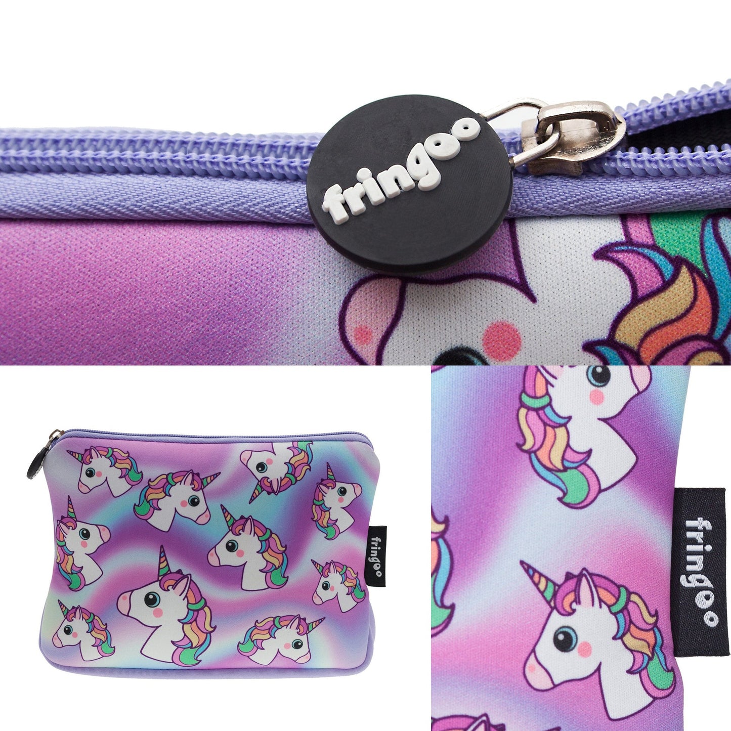 Grande trousse scolaire imprimée – holographique licornes