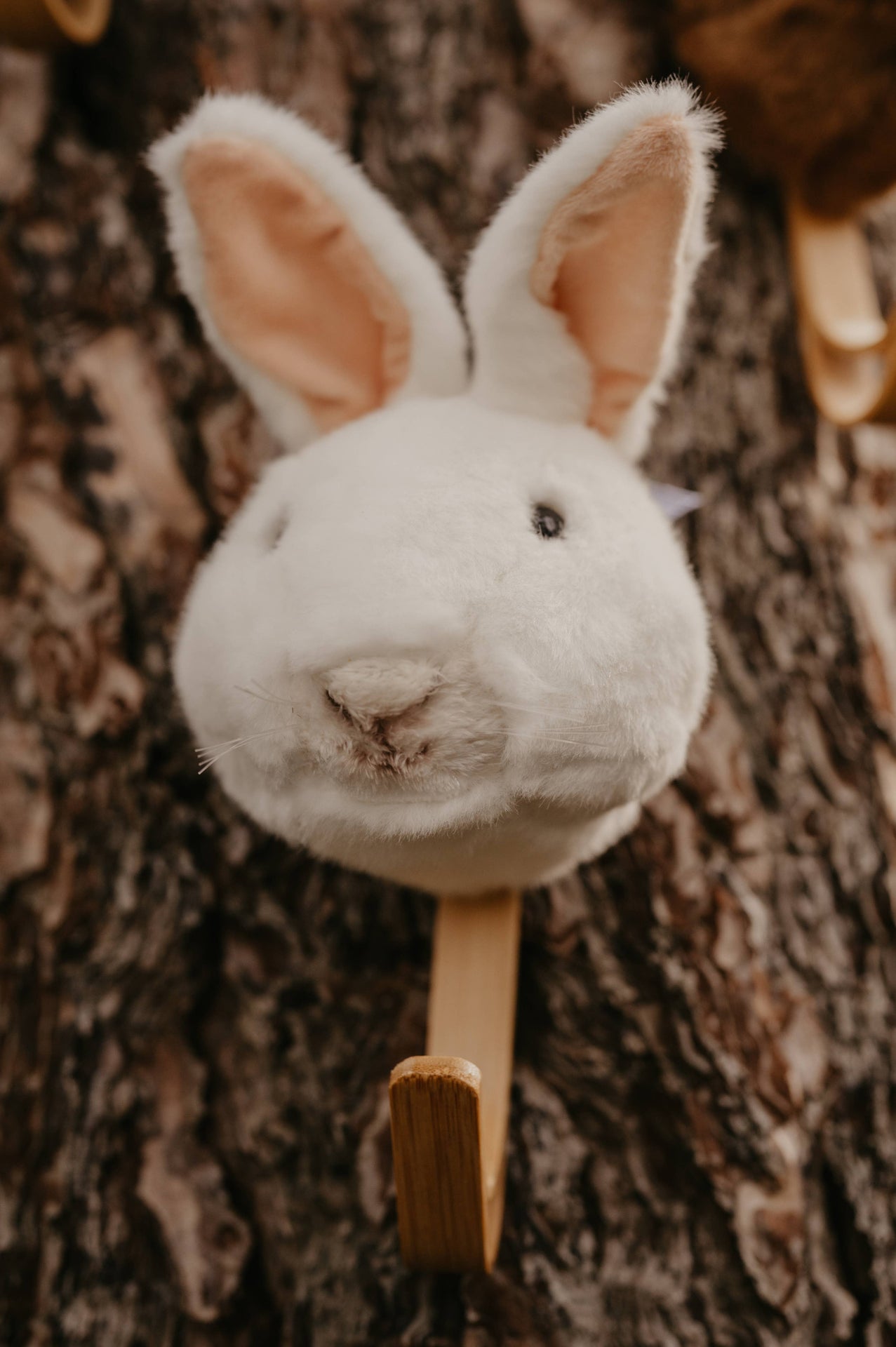 White Bunny Plush Coat Rack