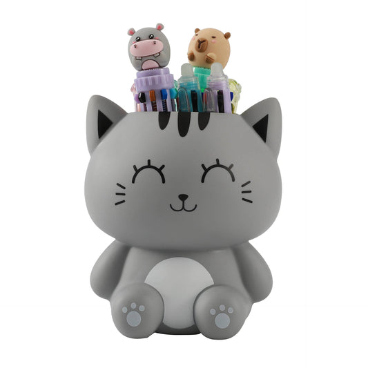 3D Stiftehalter Graue Katze
