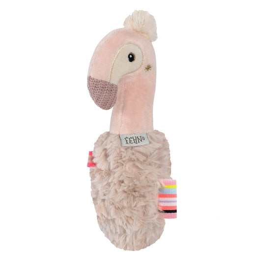 Hochet bâton flamant rose – 16 cm