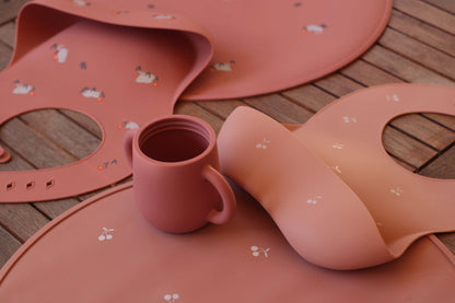 Silicone placemat with Cats design - terracotta