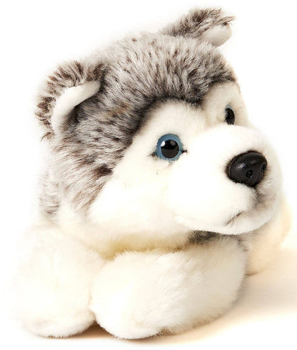 Plüschtier eines grauen Husky-Welpen
