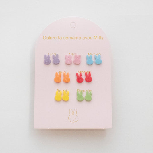 Boucles d'oreilles Miffy - 7 paires