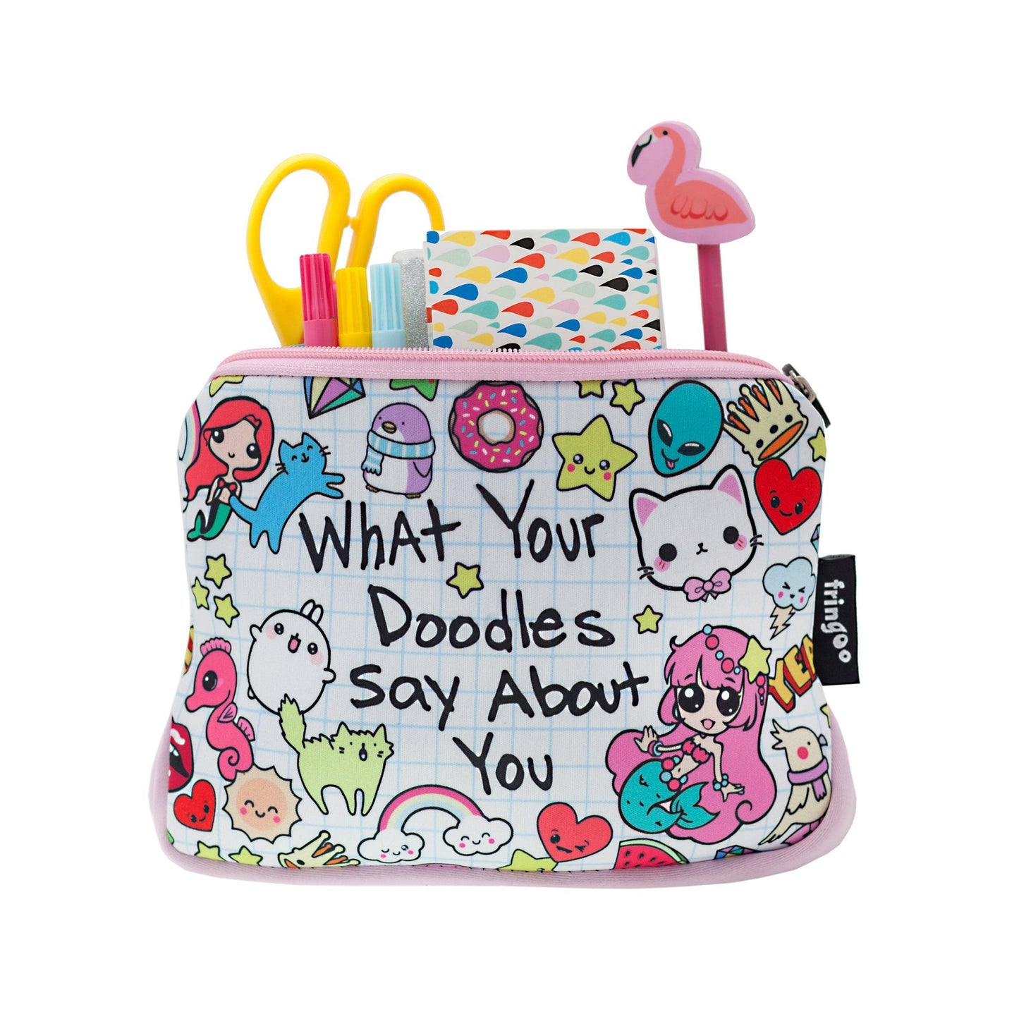 Grande trousse scolaire imprimée – What Doodles Says