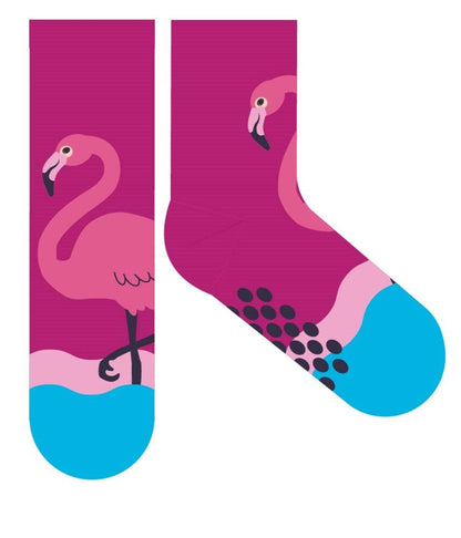 Kinder-Flamingo-Socken mit rutschfester Oberfläche