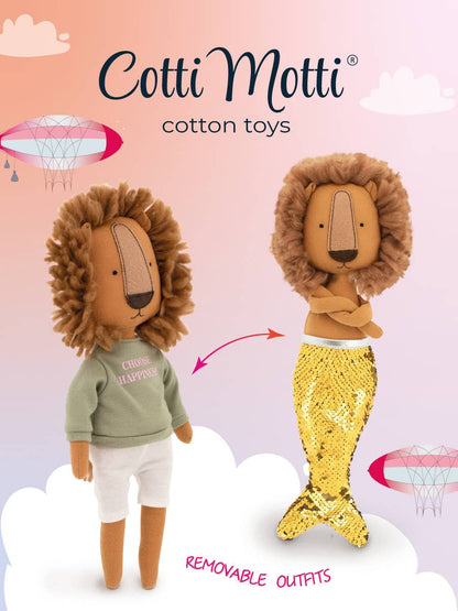 Simon der Löwe Plüschtier: Set aus grünem T-Shirt und Meerjungfrauenschwanz