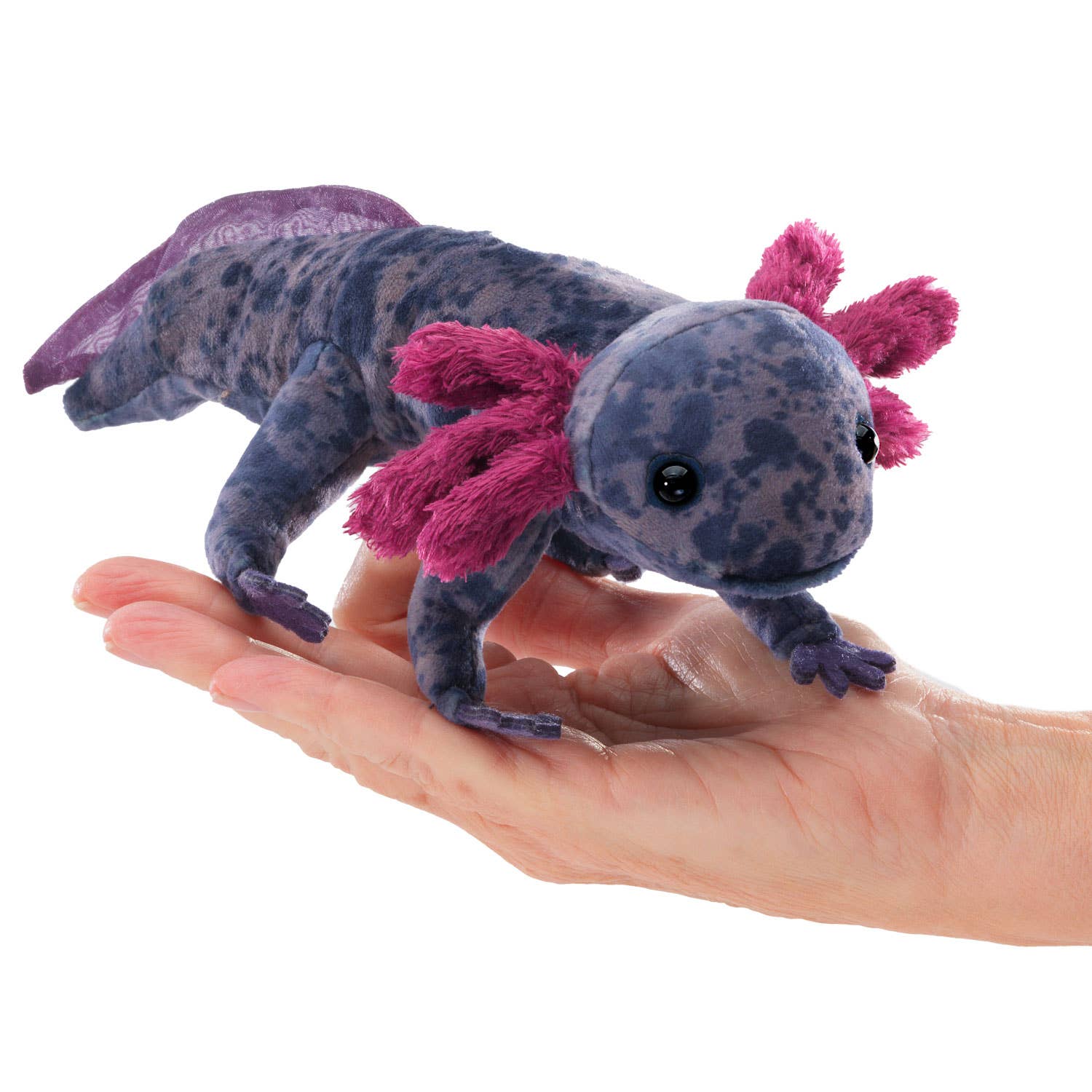 Marionnette à doigt Axolotl Noir Folkmanis réaliste