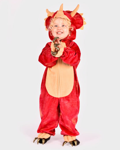 Dinosaurier Triceratops Kostüm für Kinder 4-6 Jahre (110-116 cm)