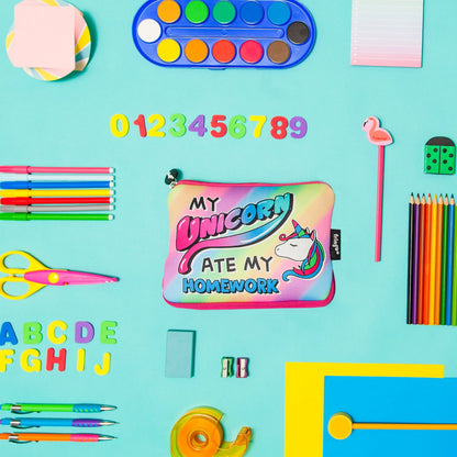 Grande trousse scolaire imprimée – licorne Ate